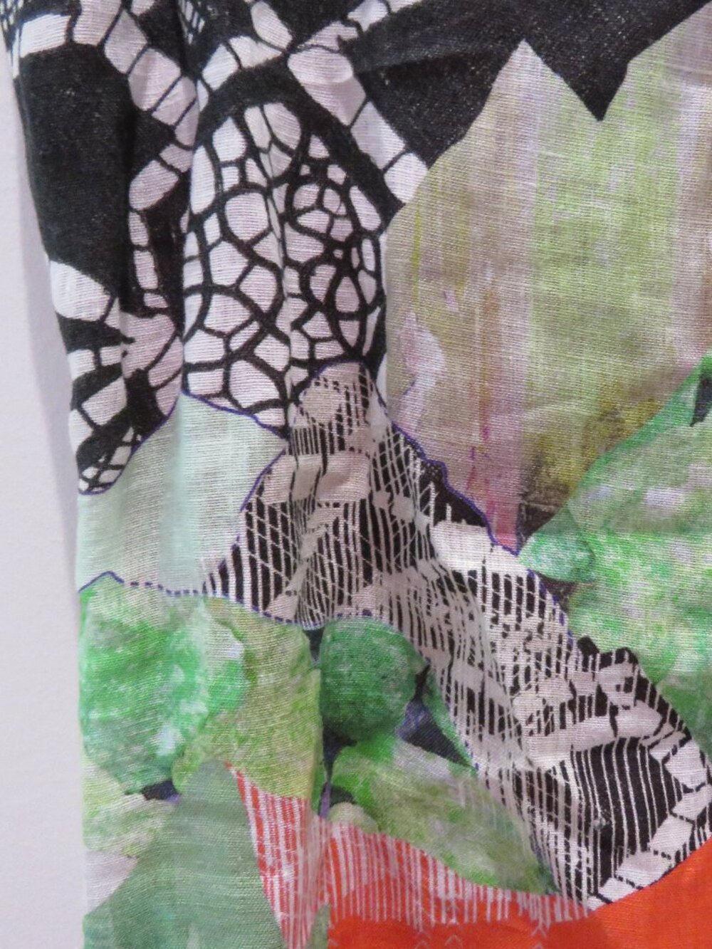 SAVE THE QUEEN 100% Linen Abstract Artsy Dress XL Quirky Lagenlook Avant Garde - Picture 7 of 16